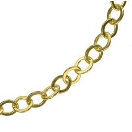 uGems 24K GP Venus Oval Cable Chain 8mm x 6.7mm x 1mm links 20 mils Gold Plated 19"