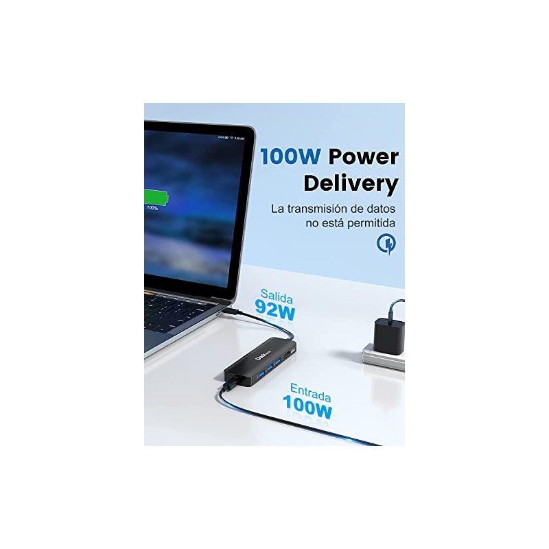 dockteck Hub USB C 4K 60Hz, Adaptador multipuerto USB C