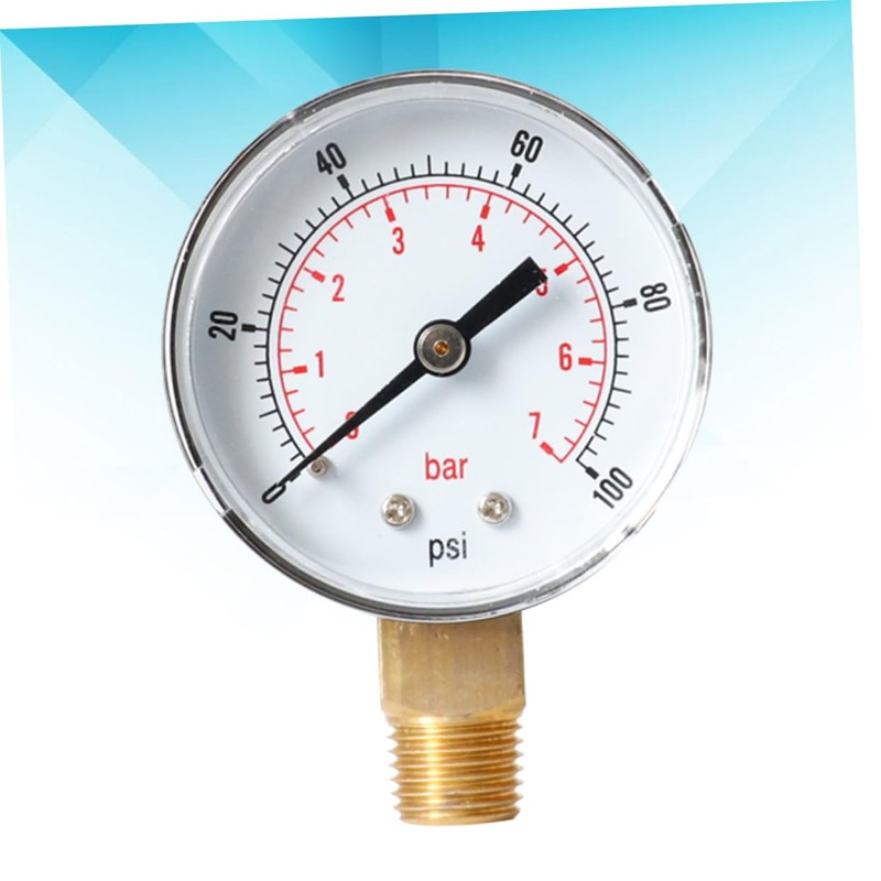 Mobestech 0-100psi 0-7bar Pressure Gauge Thread Mini Size for Air