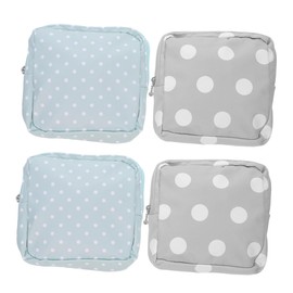 COLLBATH 4pcs Reusable Period Pouch Set for Women Compact Sanitary Napkin Storage Bags with Moisture Resistant Privacy Protection for Travel Office School