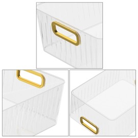 Kiddream 6 Packs Clear Organizer Bins, Plastic Kitchen Pantry Fridge Storage Bins