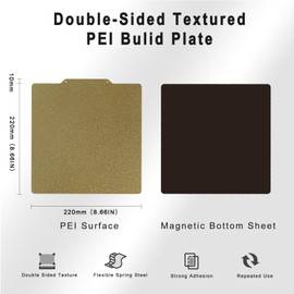 TIOPY Flexible PEI 3D Printer Sheet Kit 220 x 220 mm Spring Steel with Plate for Lulzbot Taz 5/6 Anet A8 Wanhao Duplicator i3 V1/Plus