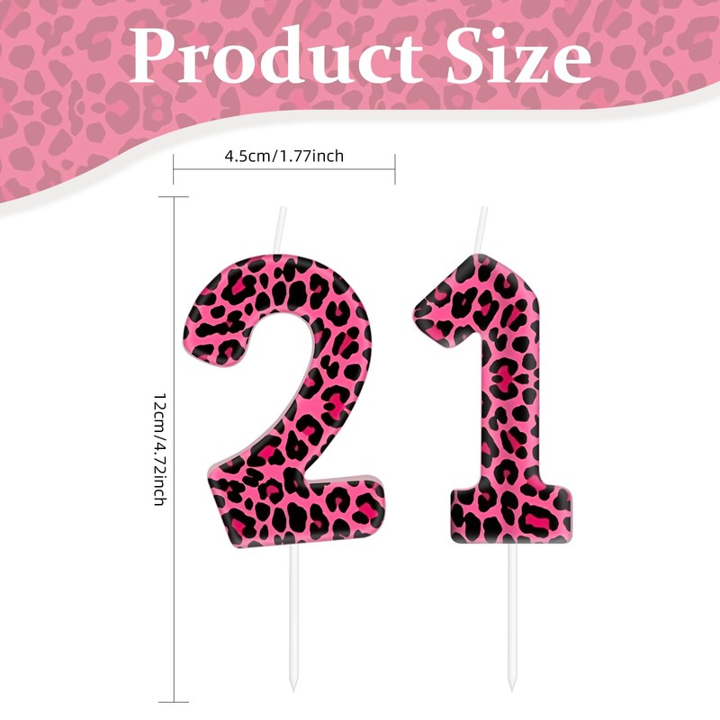 Leopard Print & Cheetah Birthday Candles - Number 6, Party