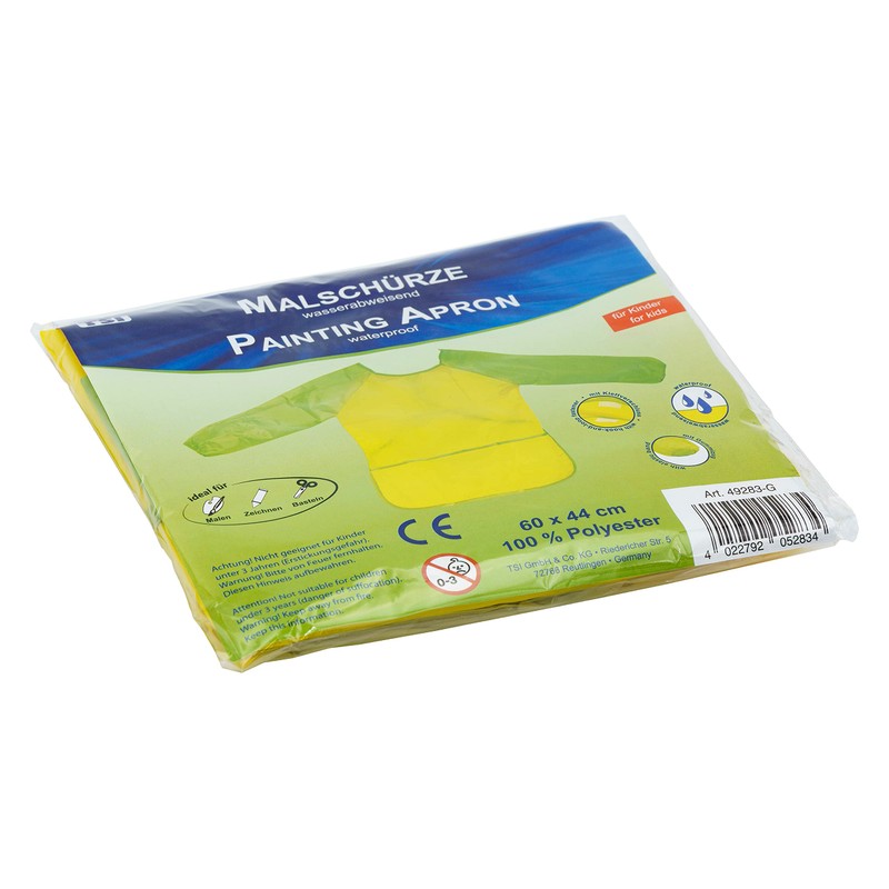 TSI 49283-G Children's Painting Apron 60 x 44 cm Yellow