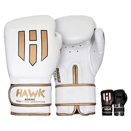 Hawk Sports Boxing Gloves for Men and Women, Comfy Boxing Training Gloves with Foam Padding for Throwing Power Punches with Confidence, Heavy Bag Boxing Gloves for Training and Sparring - White, 16 oz