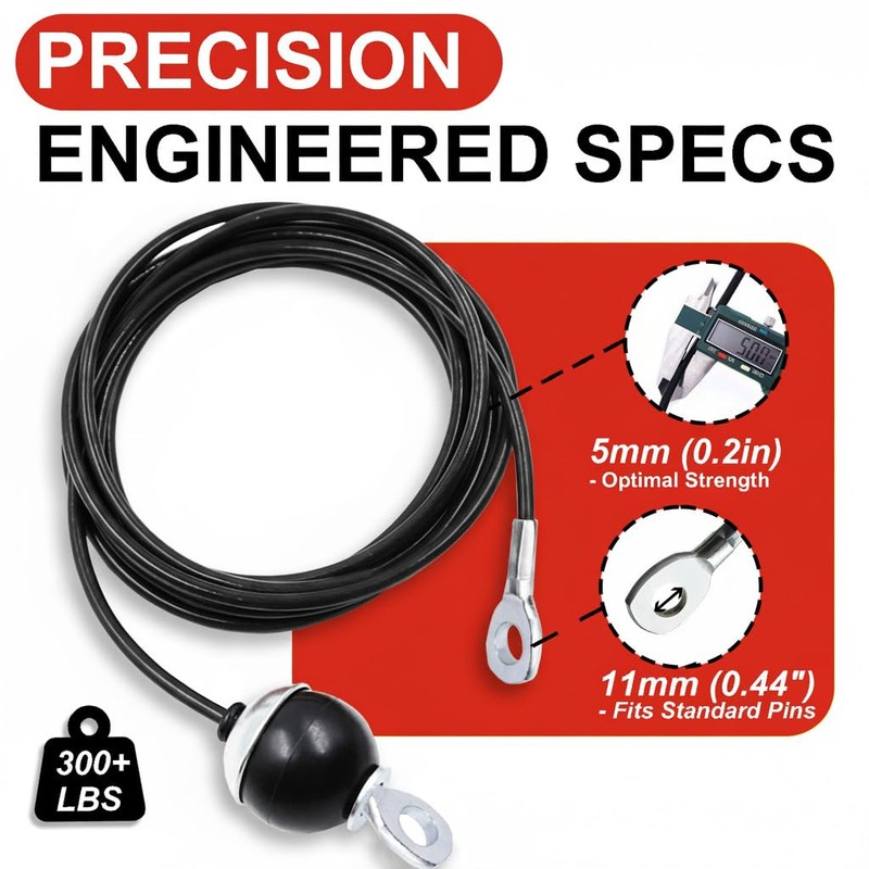 Fitness Pulley Cable Replacement - 5mm(0.2inch) Heavy Duty Steel Wire