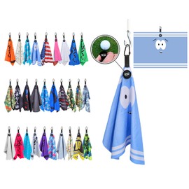 Scale Wear Design Magnetic Microfiber Waffle Golf Towel – Large 16"x24" Clean Golf Club Ball Magnet Clip to Hang on Bag Cart Strong Premium Strength Ultra Absorbent Gear Black Men (Towel Guy)