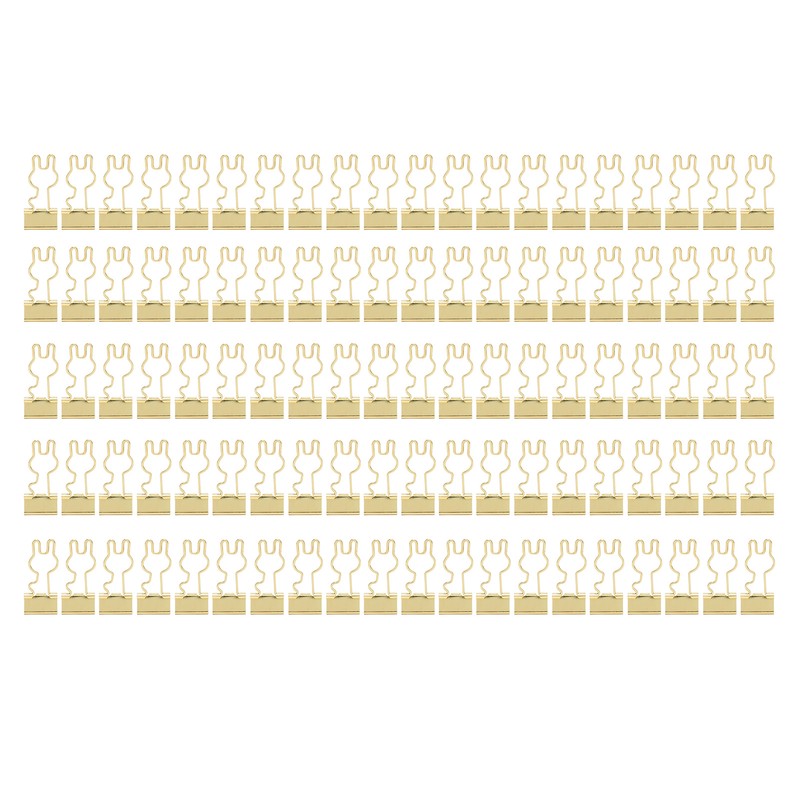 100Pcs Bunny Binder Clips Gold Cute Handle Durable Metal Multifunction