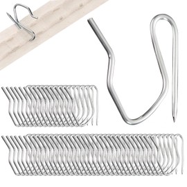 kclkda 100 Pack Heavy Duty Zinc Metal Drapery Pin Hooks, Rust-proof Metal Curtain Hooks for Window/Shower/Pencil Pleat Curtain, Large Pointed Hooks- Silver