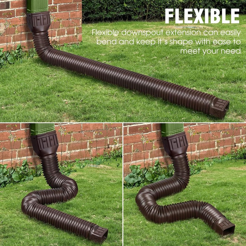3 pack Flexible Rain Gutter Downspout Extensions,Drain Downspout Extender,Gutter Extension