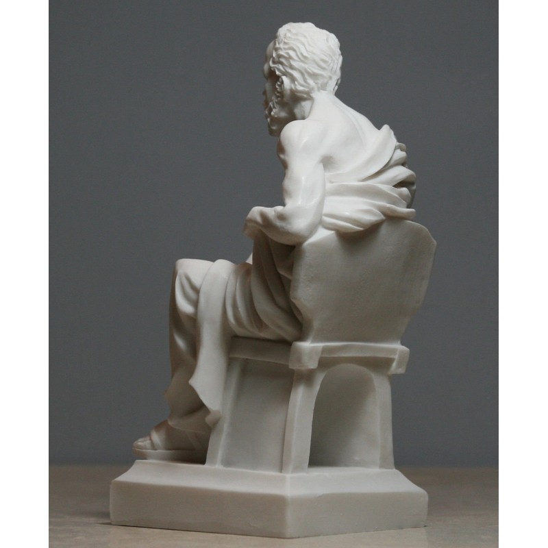 Greek Philosopher Socrates Alabaster Statue Sculpture Athens Academy 6.7 inches