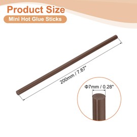 uxcell 24 Pcs Mini Hot Glue Sticks, 0.28" Dia x 7.87" Long EVA Glue Gun Sticks, Coffee Mini Hot Melt Glue Sticks for DIY Craft Sticky Projects