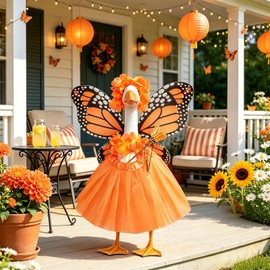 5 Pcs Butterfly Porch Goose Outfits for 17'' 23'' Lawn Cement Geese Statue