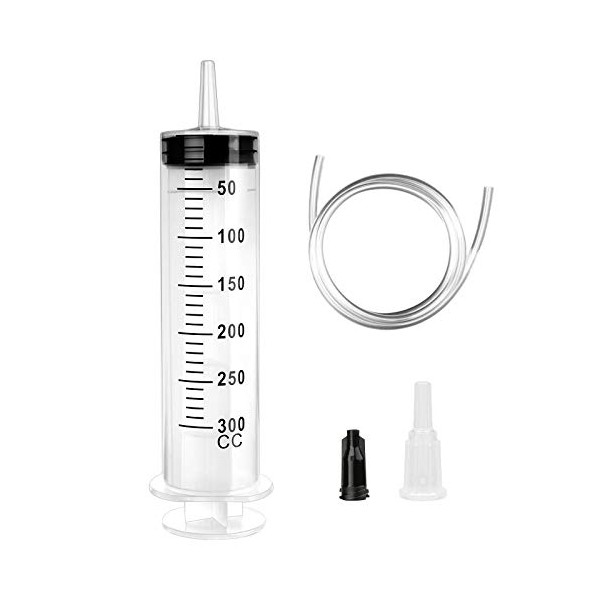 HXC HXC 300ml Plastic Reusable Large Syringe with Catheter, Sterile,