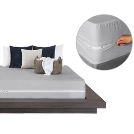 Pure Eco - Sábana bajera ajustable con cierre tamaño matrimonial (54 x 75), sábana bajera ajustable 100% microfibra, 1 pieza de bolsillo profundo de 12 pulgadas, súper suave, cómoda y fácil de poner