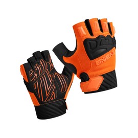 INBIKE Cycling Gloves For Mens MTB Fingerless Cycle Mountain Bike Womens Padded Road Gel Pad Half Finger Bicycle Biking Exercise Gym Accessories Orange L
