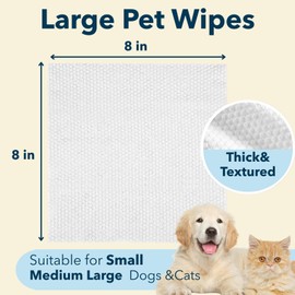 4furbaby Dog-Wipes-for Paws and Butt - 30 Count, 8" x 8" Hypoallergenic, Hydrating Pet Grooming Wipes for Dogs Cats Cleaning Deodorizing (Lavender, 30 Count