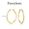 Fureylenx Gold Hoop Earrings 14K Gold Earrings for Women 30mm