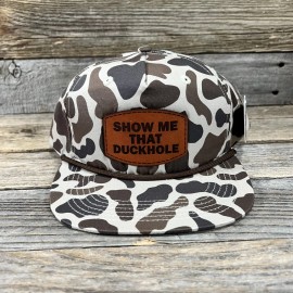 Lost Hat Co Show Me That Duckhole Leather Patch Camo Rope Snapback Hat