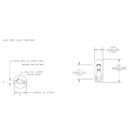 CEC Industries 555 6.3V, 0.25A, 1.575W, T3.25 Miniature Light Bulbs (Box of 10)