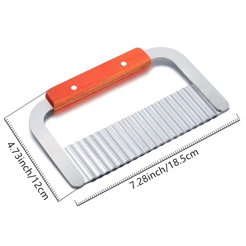 HTBMALL Crinkle Cutter, French Fry Cutter for Potatoes, Upgraded Stainless