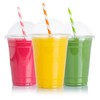 CHEF ROYALE 25 x 12oz Plastic Smoothie Cups with Dome