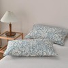 DURLENGEN Bluish Grey Botanical Quilt Set Queen Size 3Pcs, Bluish