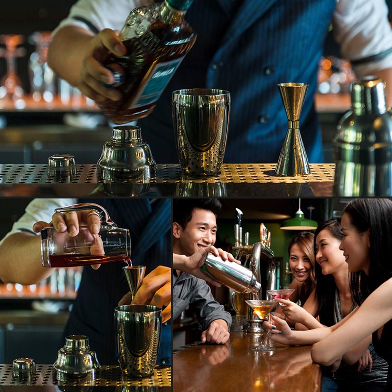 JIngwy Stainless Steel Cocktail Shaker Bottle Professional Bar Tools 4