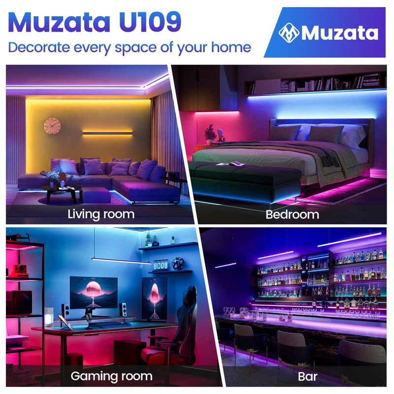 Muzata 10Pack 3.3FT/1M Upgraded Excellent Spotless LED Channel Silver Deeper