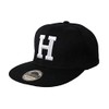 Letter/Initial Snapback Cap in Black & White - H