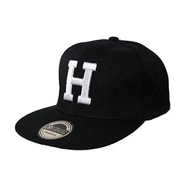 Letter/Initial Snapback Cap in Black & White - H