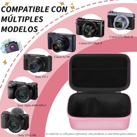 Canon G7x Mark Iii Funda, Aplicable Canon G7x Mark Ii/Canon Sx740 Hs/Sony ZV‑E10K, Estuche Canon G7xmark iii con Correa de Muñeca, Bolsas de Malla,Resistente a Caídas y al Agua, Bolsillo Malla Cables
