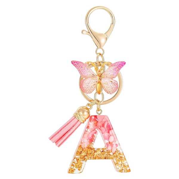 LAKJUOZ 1 Piece Key Fob Letter Keyring with Initial Letters