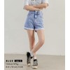 Teddy Women's Denim Shorts, High Waist, Roll-Up, Street, Medium Thick,