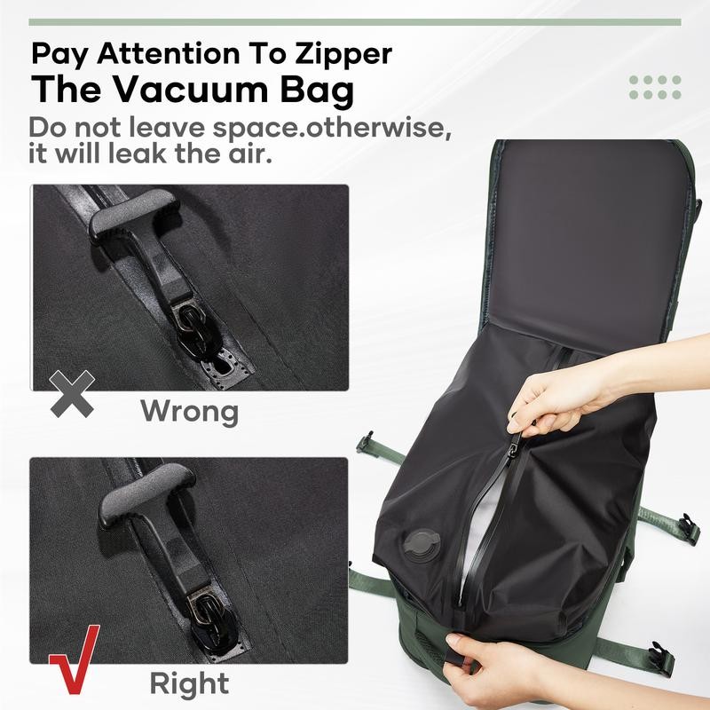 Vacuum Travel Backpack｜Save 30% Space with Compression, Carry-On Size, Wet