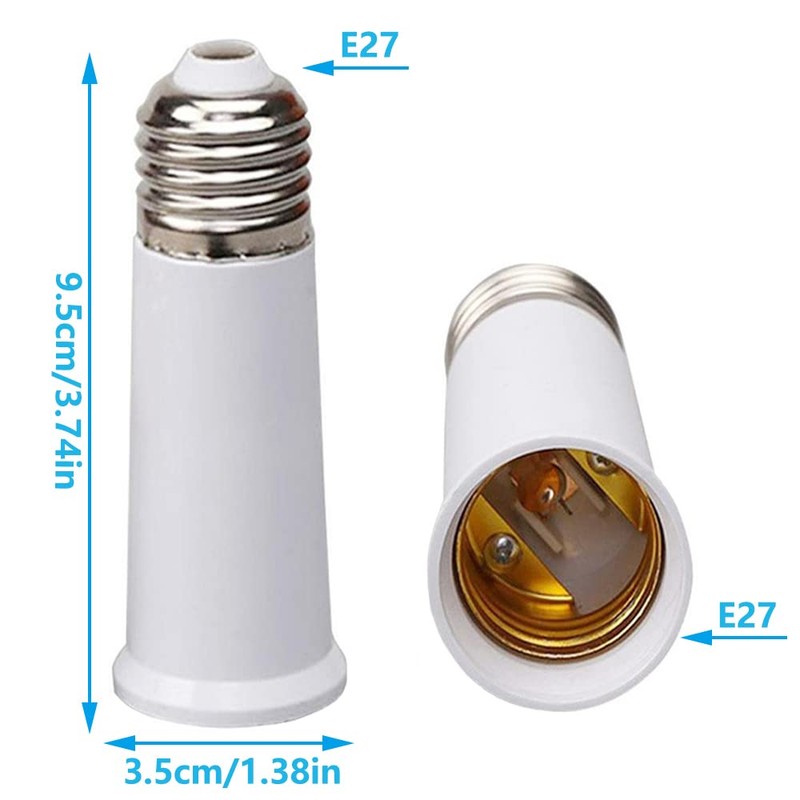 YKCGG E26 3.7 inch Socket Extender, E26 Light Bulb Socket