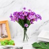 6 Bundles Artificial Violet Flowers, Faux Silk Outdoor Flowers, Purple