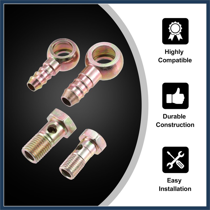 INFINAUTO 2 Set 12mm 14mm Banjo Hose Barb Bolt Fittings