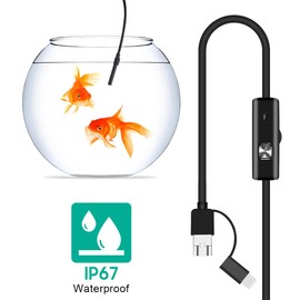 Endoscopio USB, endoscopio 3 en 1, cámara de inspección de boroscopio de 5,5 mm, con 6 LED ajustables de 5 m, cámara IP67, impermeable, para Android/XP/W7/W8/VISTA/W10