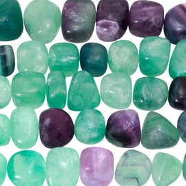 mookaitedecor 460 g Fluorite Tumbled Stones for Home Decoration, Irregular Polished Chakra Healing Gemstones Set for Crystal Healing, Reiki, Wicca, Meditation, Garden Decoration