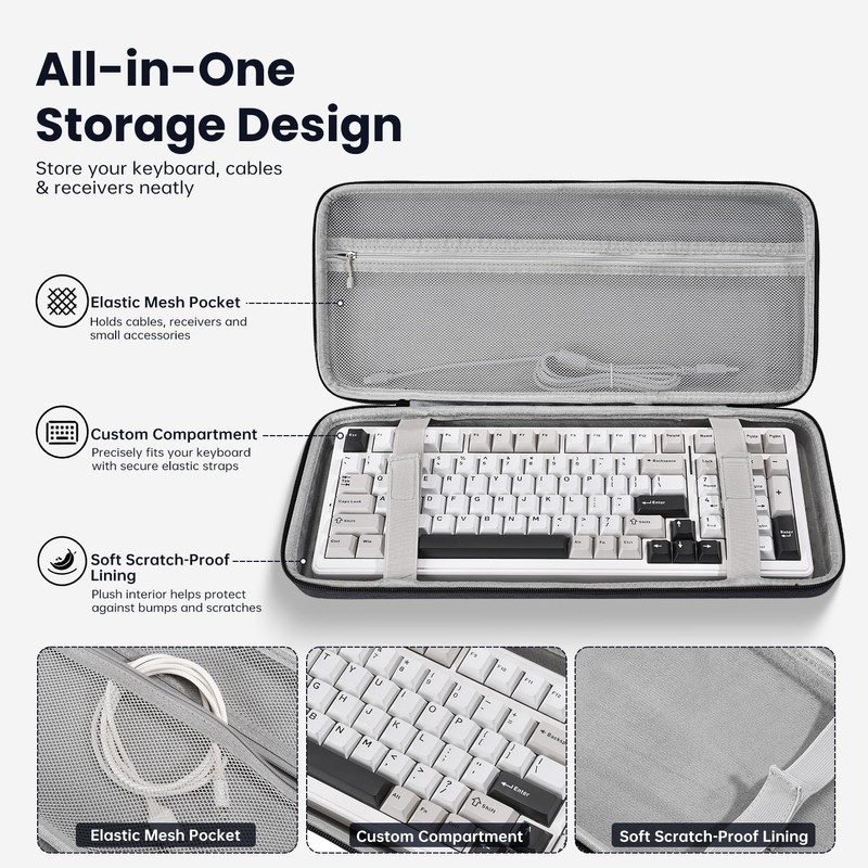 Hard Shell Travel Keyboard Case for AULA F99/ 99, AULA