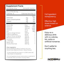 Noobru Noobru Shield with Vitamin C Powder and Ginger - Immune System Booster for Perfect Health Condition - Vitamins Blend for Your Body - Nootropic Food Supplements for Sharp Concentration and Quick Mind