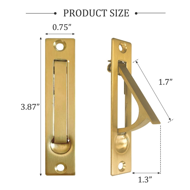 senharvest Pocket Door Pull and Edge Pull Set Brushed Gold,