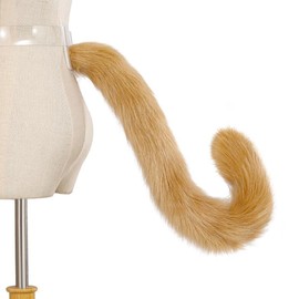 BUHIM Animal Ear Headband Wolf Ear Fox Ear Headband Simulation Animal Headband (C Light Brown Ears Tail)