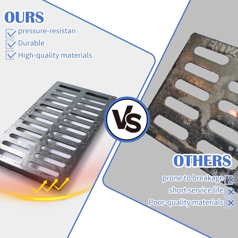 Cast Iron Drain Grate,17.2 * 8in Outdoor Drain Cover, B125