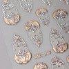 5D Embossed Flower Nail Art Stickers 3 Sheets Metallic Retro