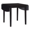 Linon Ervin Wood Square Drop Leaf Table in Black