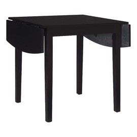 Linon Ervin Wood Square Drop Leaf Table in Black