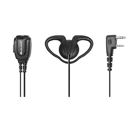 Midland – BA9 D Ring Headset for Business Radios – Speaker Headset with Push to Talk Microphone
