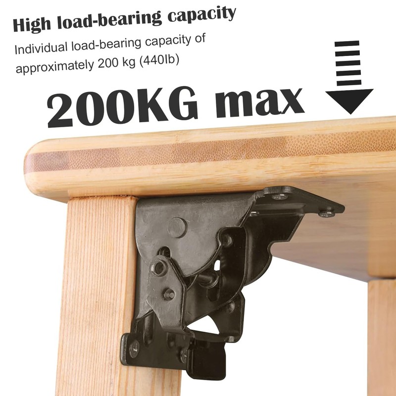 DUOCIYUAN Folding Hinge with Locking 4 Pieces Table Legs Foldable